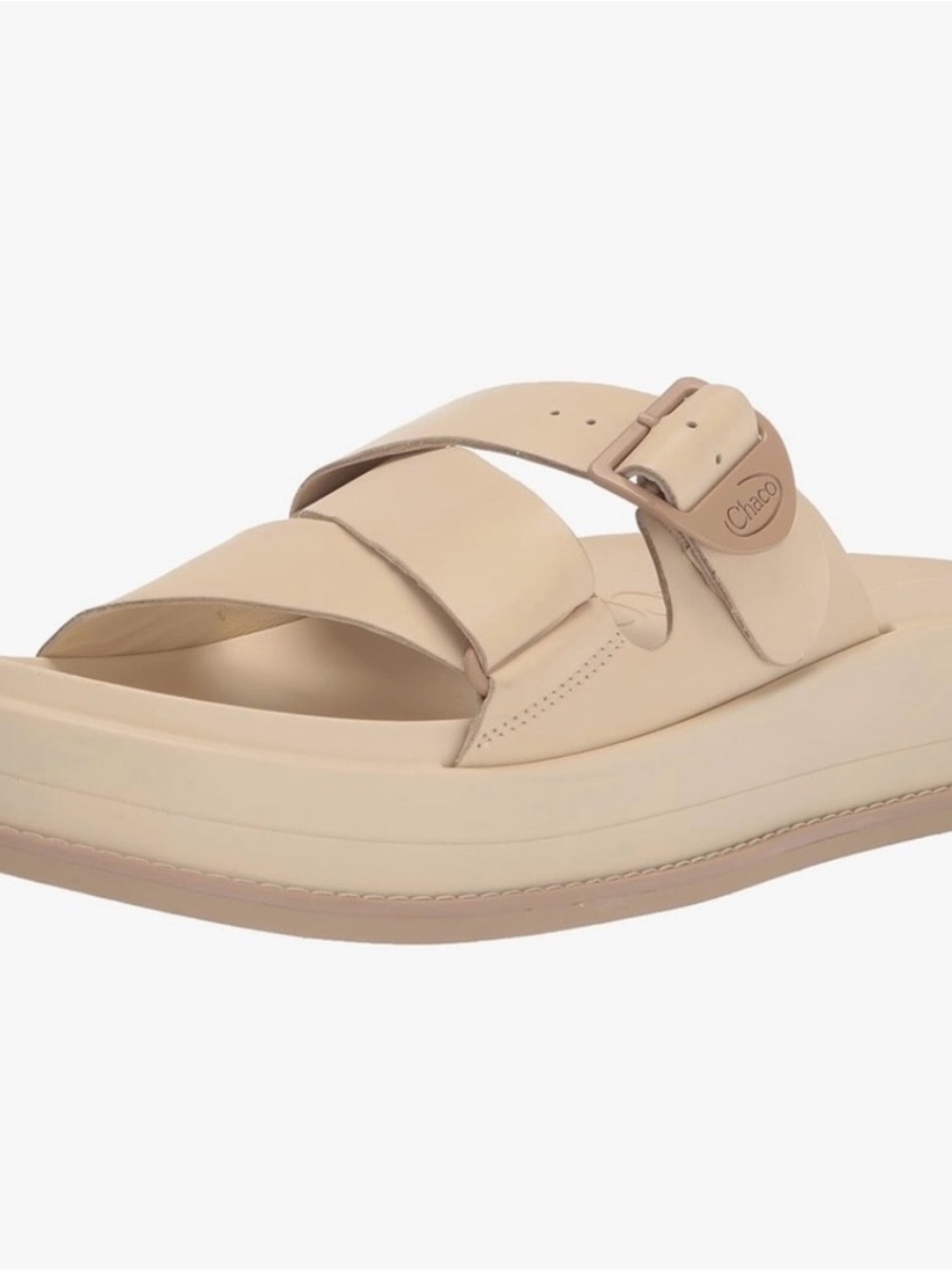 Chaco Women's Beige Platform Towne Slide Sandals with Buckle
